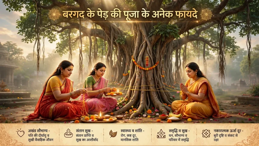 बरगद के पेड़ की पूजा के फायदे अनेक Benefits of Worshiping Banyan Tree