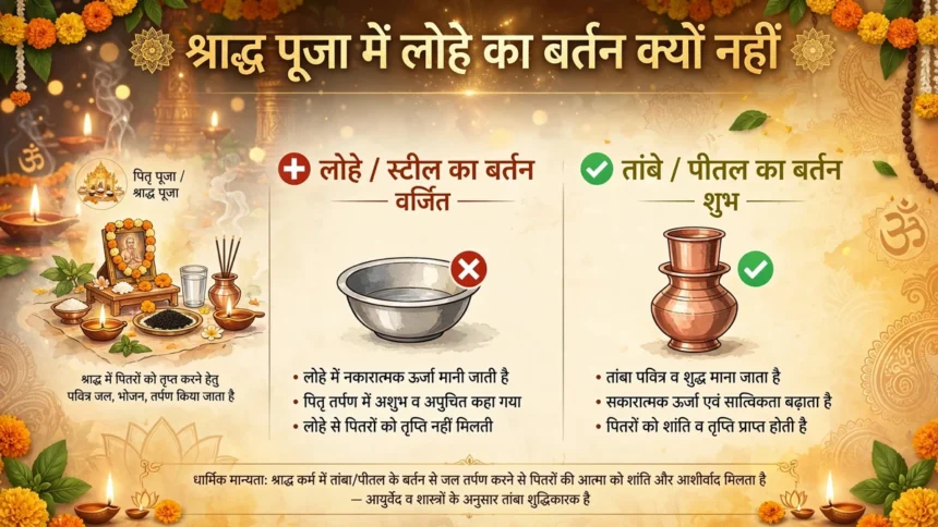 श्राद्ध पूजा में लोहे का बर्तन क्यों नहीं?
